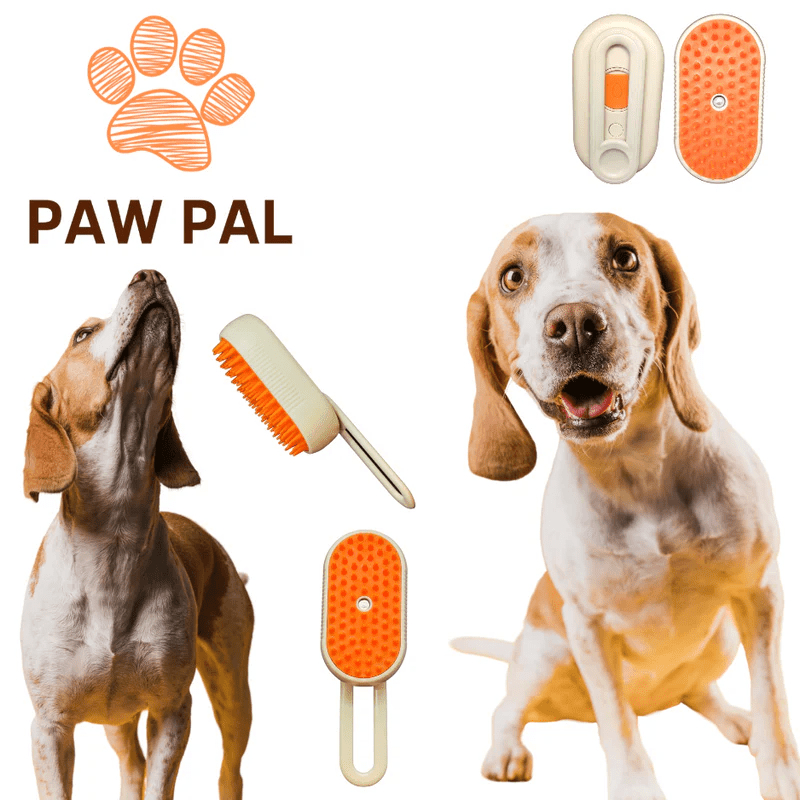 3 - in - 1 Elektrische Dampfpflegebürste für Katzen & Hunde von Paw Pal – Hochwertige Tierpflege für Hunde & Katzen | Sanftes Bürsten, Entwirren & Fellglanz