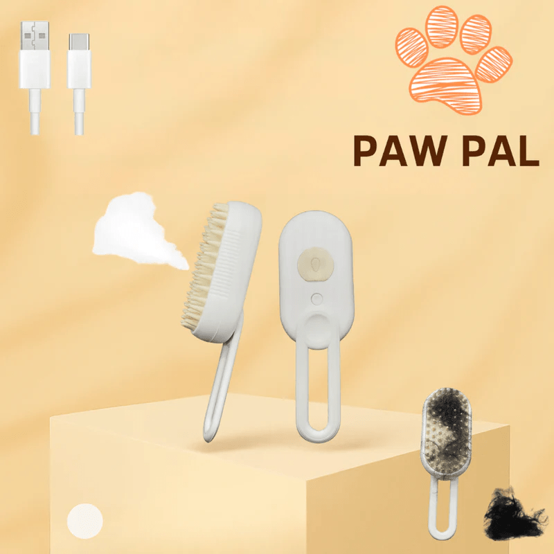3 - in - 1 Elektrische Dampfpflegebürste für Katzen & Hunde von Paw Pal – Hochwertige Tierpflege für Hunde & Katzen | Sanftes Bürsten, Entwirren & Fellglanz