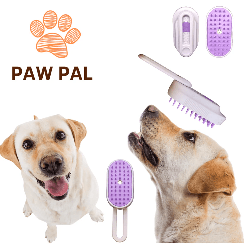 NEUE Dampfpflegebürste Lila von Paw Pal – Hochwertige Tierpflege für Hunde & Katzen | Sanftes Bürsten, Entwirren & Fellglanz
