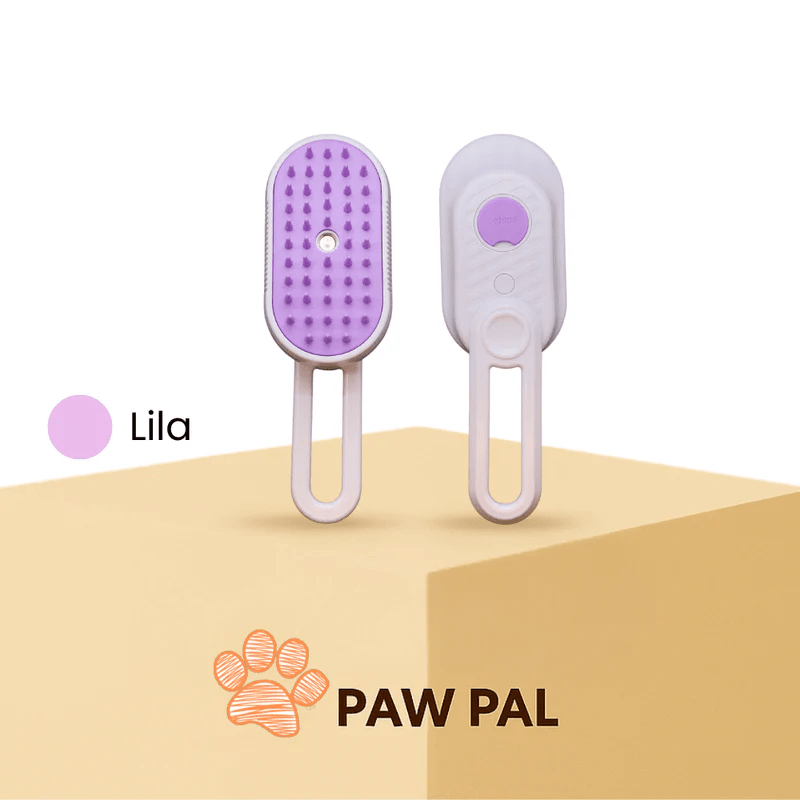 NEUE Dampfpflegebürste Lila von Paw Pal – Hochwertige Tierpflege für Hunde & Katzen | Sanftes Bürsten, Entwirren & Fellglanz